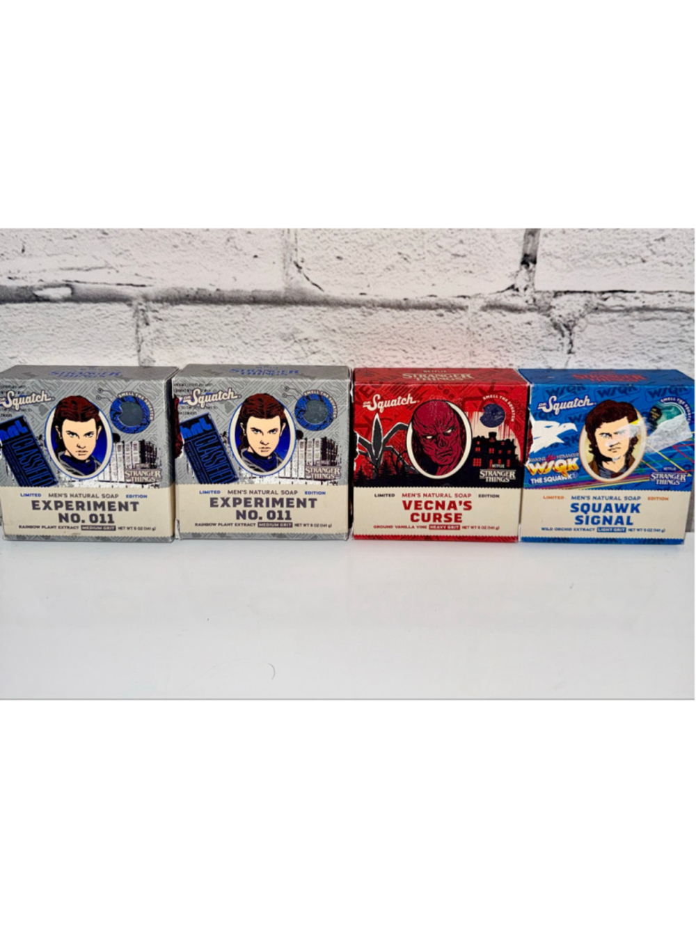 Men's Dr. Squatch Stranger Things Soap Set of Four Size Gray Red Mens Gift